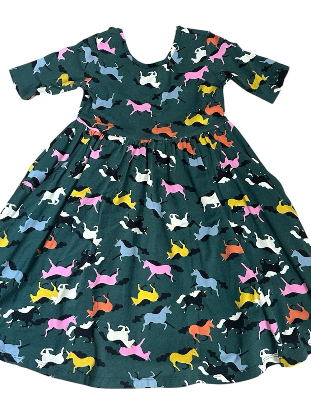 Hanna Andersson Green Horse Print Twirl Dress - Multicolor Horses